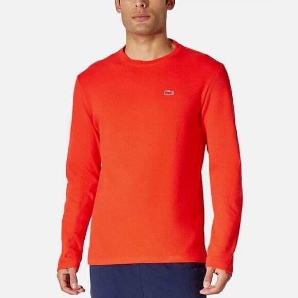 LACOSTE MENS‎ COTTON THERMAL SLEEP SHIRT - Picture 1 of 7